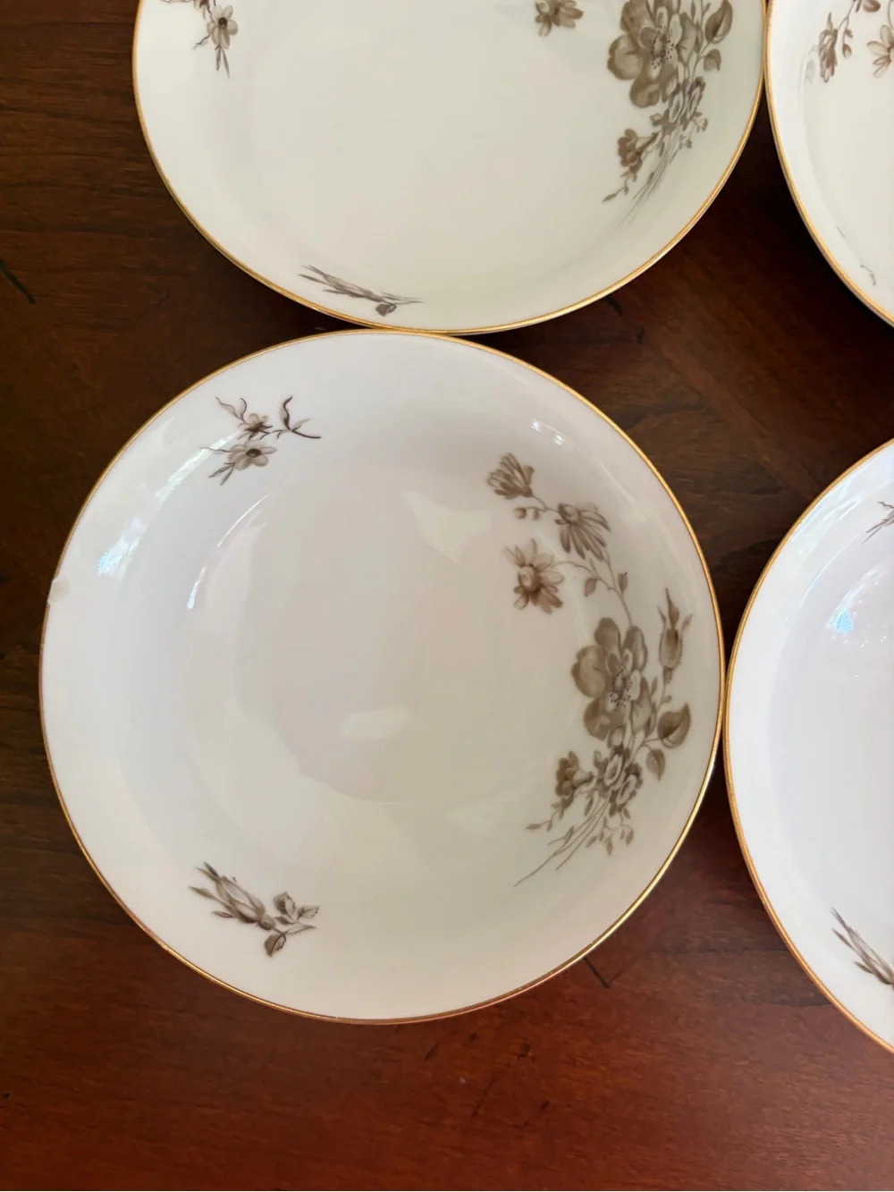 Vintage Johann Haviland Twilight Rose Set of 4 Berry Bowls, Bavaria Germany,